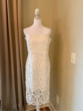 Bardot White Lace Slip Midi Dress Size 8